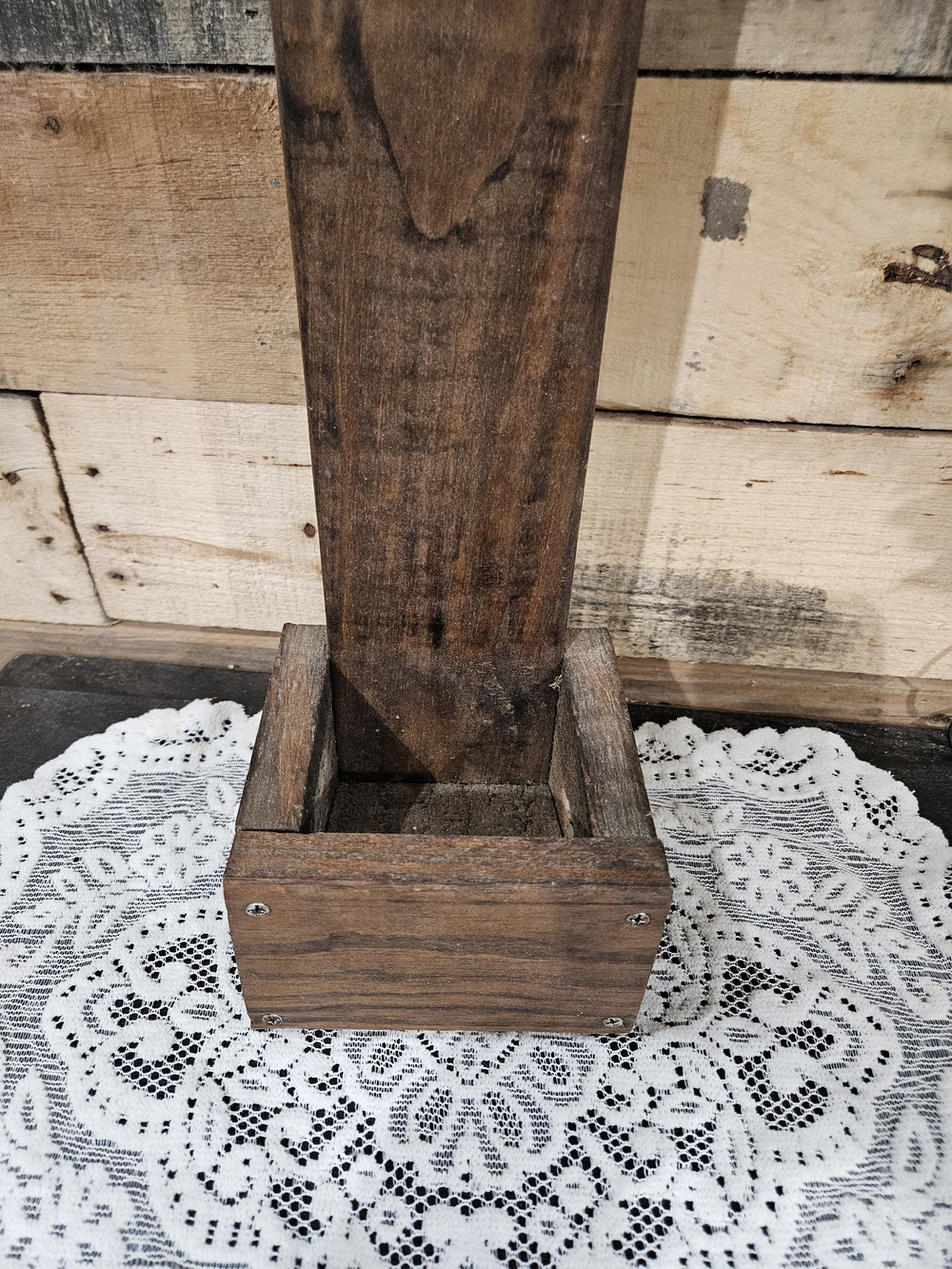 Rustic Wall-Mounted Bottle Opener with Cap Catcher - Brown - Picture 3 of 4